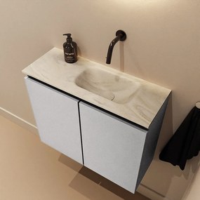 Mondiaz Ture DLux toiletmeubel 60cm plata met wastafel ostra rechts zonder kraangat