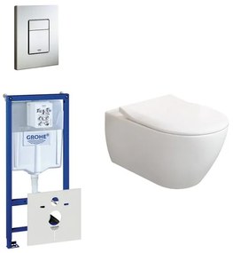 Villeroy & Boch Subway 2.0 ViFresh toiletset met slimseat softclose en quick release en bedieningsplaat horizontaal verticaal RVS 0729205/0720026/ga91964/sw60341/