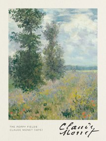 Kunstdruk The Poppy Fields - Claude Monet, (30 x 40 cm)