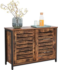 Nancy's Bristol Opbergkast - Commode Kasten - Industriële Kast - Dressoir - Kast met 2 Planken en 2 Deuren - 100 x 35 x 70 cm (L x B x H)