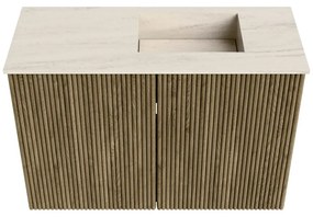Mondiaz Joya DLux 60cm toiletmeubel dusk met wastafel faye rechts 1 kraangat meli
