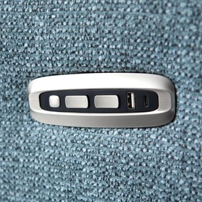 Elektrische Relaxfauteuil Stof Lichtblauw