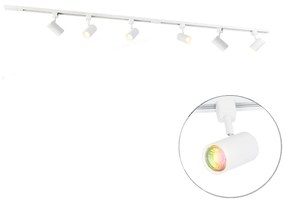 Smart railsysteem met 6 spots wit 1-fase 200cm incl. Wifi GU10 - Iconic Jeana