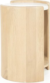 Eleonora Don Bijzettafel Eiken Met Wit Marmer - 50 X 35cm.