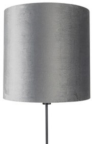 Stoffen Vloerlamp zwart kap grijs 40 cm verstelbaar - Parte Modern E27 Binnenverlichting Lamp