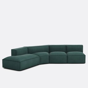 4-delige bank links ribfluweel, Seven