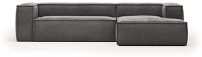 Kave Home Blok Modulaire Hoekbank 300 Cm Ribstof Grijs Chaise Longue Rechts