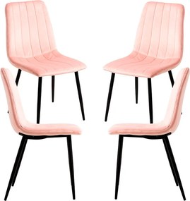 Set 4 Liny Fluwelen Stoelen