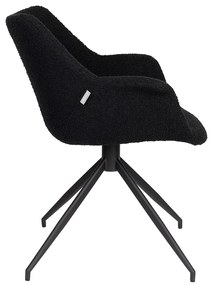 Zuiver Doulton Swivel Design Eetkamerstoel Draaibaar Zwart Boucle