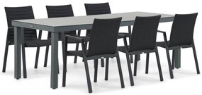 Tuinset 6 personen 220 cm Aluminium/textileen Grijs Osmen Joliet/Porto
