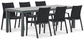 Tuinset 6 personen 220 cm Aluminium/textileen Grijs Osmen Joliet/Porto