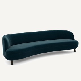 Bank in fluweel, 5-zit, Rosebury design E. Gallina