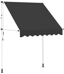 vidaXL Luifel handmatig uittrekbaar 200 cm antraciet