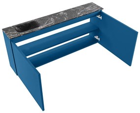 Mondiaz Ture DLux toiletmeubel 120cm jeans met wastafel lava links met kraangat