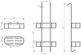 Mueller Round chroom ophangrek tbv glazen wand 80cm