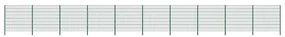vidaXL Schuttingpaneel met palen 17x1,6 m ijzer groen