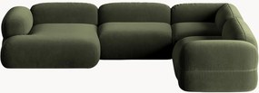 Modulaire panoramische fluwelen hoekbank Roger (5-zits)