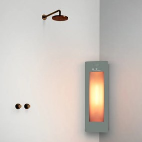 Sunshower Round Plus Small Organic Grey infraroodlamp en UV 33x95x10cm hoekopbouw