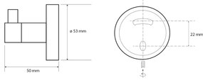 Sapho X-Round haak koper geborsteld