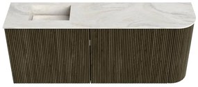 Mondiaz Joya DLux 100cm toiletmeubel ronding rechts shadow met wastafel faye links zonder kraangat ostra