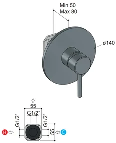 Hotbath Buddy Inbouw Douchekraan Chroom B031