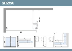 Brauer Void profielloze inloopdouche 90cm met 30cm zijwand zwart mat