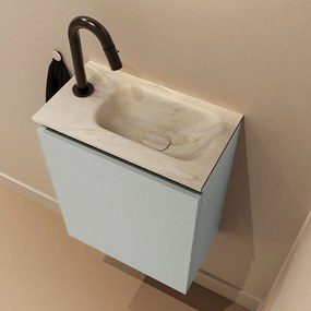 Mondiaz Ture DLux toiletmeubel 40cm greey met wastafel ostra rechts met kraangat