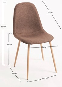Set 4 Teok Stoffen Stoelen