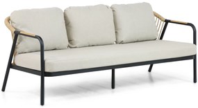 Stoel en Bank Loungeset 5 personen Aluminium/wicker Zwart  Hartman Nice