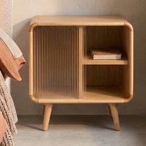 Zuiver Rise Natural Design Nachkastje Gebogen Eiken - 50x40x55cm.