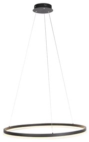 Design hanglamp zwart 80 cm incl. LED 3-staps dimbaar - Anello Design rond Binnenverlichting Lamp