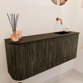 Mondiaz Joya 100cm toiletmeubel ronding links shadow met wastafel faye rechts zonder kraangat urban