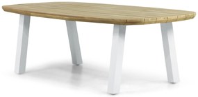 Dining Tuintafel rechthoekig 240 x 100 cm Aluminium/Teak Wit Falcon/Glasgow
