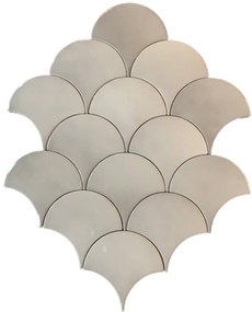 Wandtegel beige visschub Terre D'Azur Hawai 13x6cm taupe glans