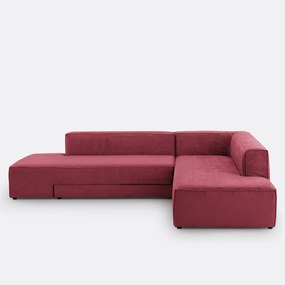 Hoekbank links of rechts, omvormbaar, fluweel met structuur, Ginosa