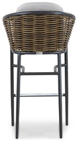 Barstoel Aluminium/wicker Taupe-naturel-bruin Coco Palm