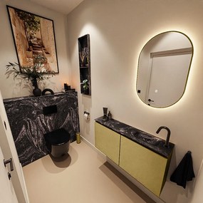 Mondiaz Ture DLux toiletmeubel 100cm oro met wastafel lava rechts met kraangat