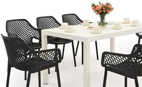 King/Aria wit en antraciet tuinmeubelset voor 8 personen Bica