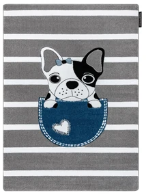 Tapijt PETIT BULLDOG HOND  grijskleuring