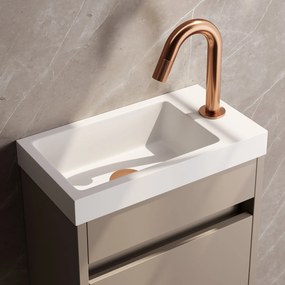Brauer Copper Carving opbouw fonteinkraan met gebogen uitloop koper geborsteld PVD