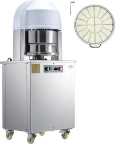 VEVOR Deegverdeler 20-delige elektrische deegverdeler, 60-260 g vrijstaande deegsnijmachine met 304 roestvrijstalen bak, 750 W broodbakmachine voor bakkerijen, restaurants en cafés zilver