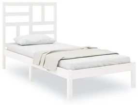 vidaXL Bedframe massief hout wit 90x190 cm 3FT Single