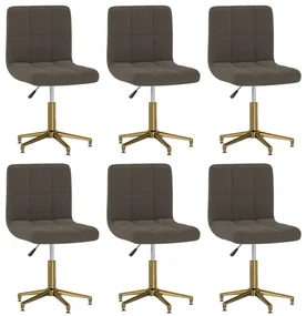 vidaXL Eetkamerstoelen draaibaar 6 st fluweel donkergrijs