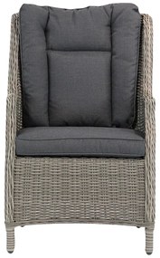 Tuinset 4 personen 100 cm Wicker Grijs Garden Collections Aberdeen/Brighton