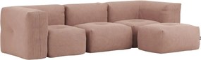 Soft Zitzak Indoor 3 Seater + Pouf - Corduroy Rose