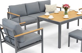 Sines aluminium set met Garden Point poefs antraciet