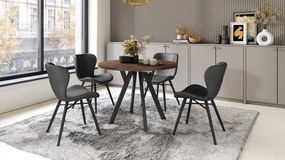 ALDO 100 Eiken Bruin/Zwarte poten - RONDE LOFT/INDUSTRIËLE TAFEL VOOR WOONKAMER/EETKAMER, UITSCHUIFBAAR