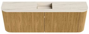 Mondiaz Joya DLux 125cm toiletmeubel ronding links/rechts oak met wastafel faye midden zonder kraangat meli