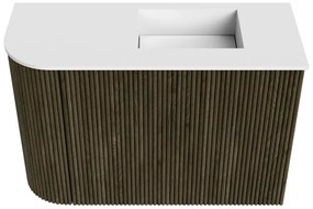 Mondiaz Joya 60cm toiletmeubel ronding links shadow met wastafel faye rechts 1 kraangat talc