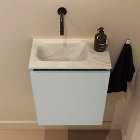 Mondiaz Ture DLux toiletmeubel 40cm greey met wastafel ostra links zonder kraangat